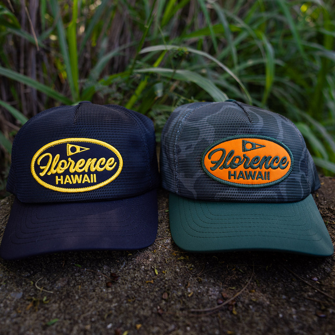 플로렌스 하와이 메쉬 트러커 햇 Florence Hawaii Mesh Trucker - Burnt Olive Camo