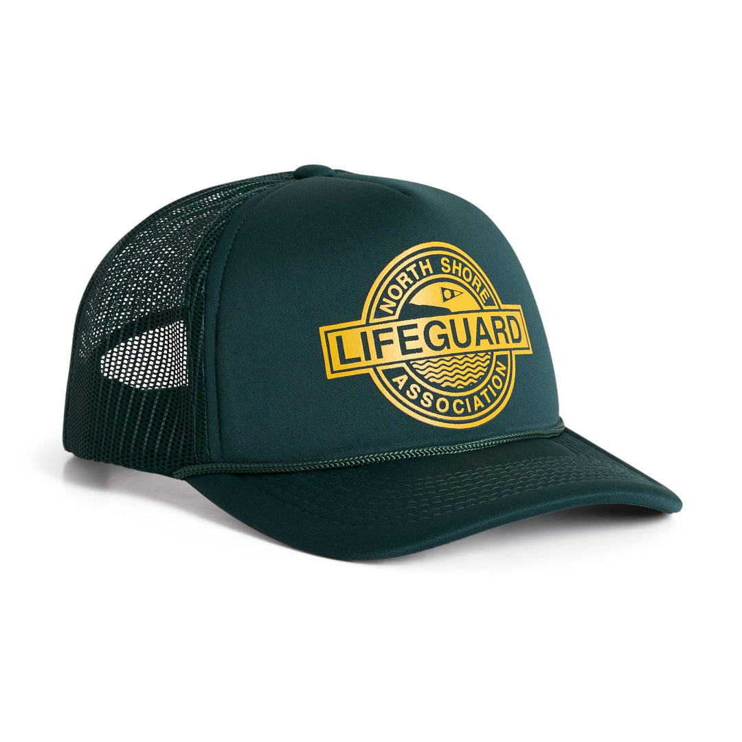 노스 쇼어 라이프가드 어소시에이션 폼 트러커 햇 North Shore LIfeguard Association Foam Trucker Hat - Dark Emerald