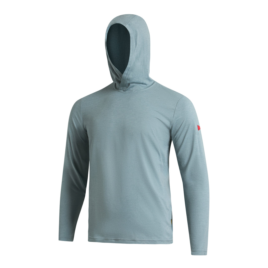 에어텍스® 롱 슬리브 후디드 셔츠 Airtex® Long Sleeve Hooded Shirt - Heather Light Sea Blue