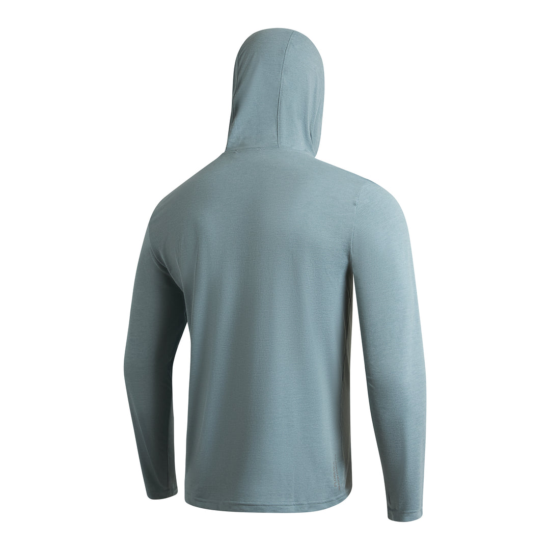 에어텍스® 롱 슬리브 후디드 셔츠 Airtex® Long Sleeve Hooded Shirt - Heather Light Sea Blue