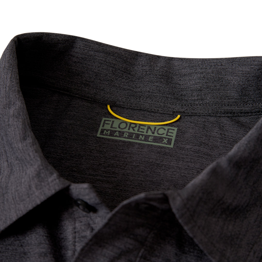 에어텍스® 컬러드 숏 슬리브 셔츠 Airtex® Collared Short Sleeve Shirt - Heather Charcoal
