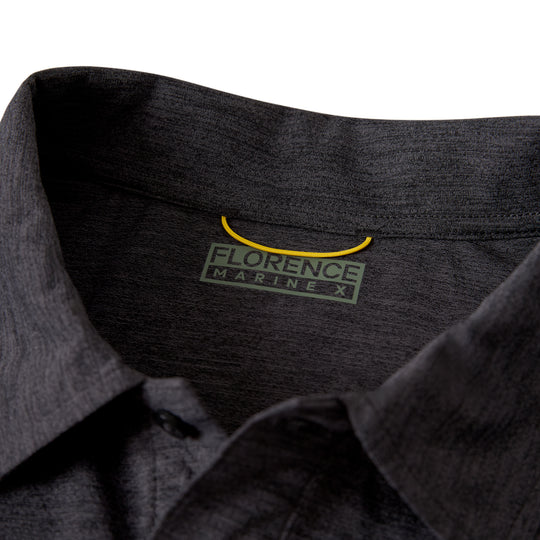 에어텍스® 컬러드 숏 슬리브 셔츠 Airtex® Collared Short Sleeve Shirt - Heather Charcoal