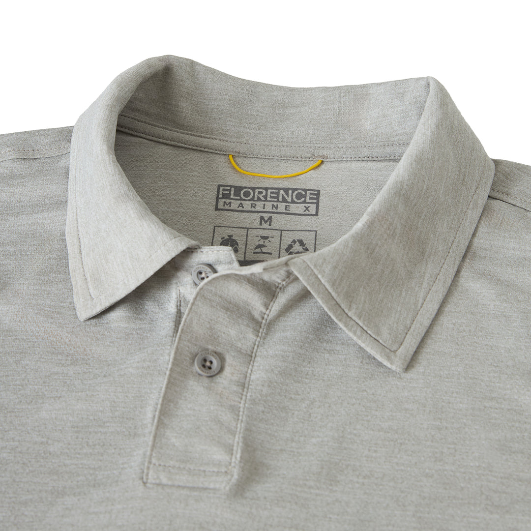 에어텍스® 컬러드 숏 슬리브 셔츠 Airtex® Collared Short Sleeve Shirt - Light Heather Grey