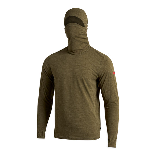에어텍스® 바라클라바 롱슬리브 후디드 셔츠 Airtex® Balaclava Long Sleeve Hooded Shirt - Heather Burnt Olive