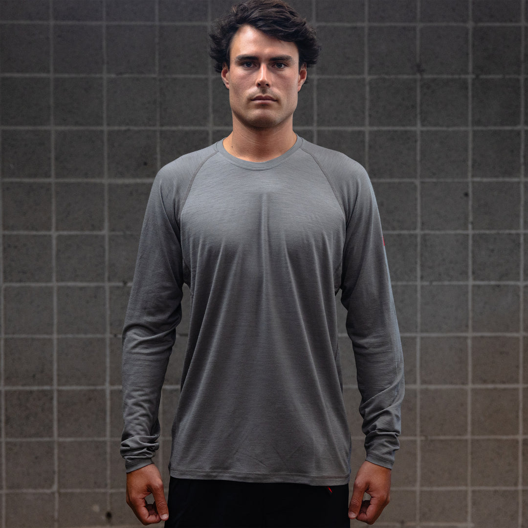 메리노 울 롱 슬리브 셔츠 Merino Wool Long Sleeve Shirt - Cement