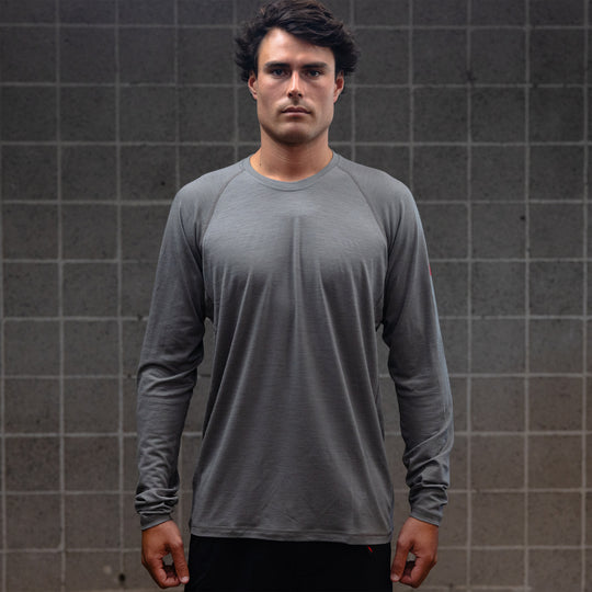 메리노 울 롱 슬리브 셔츠 Merino Wool Long Sleeve Shirt - Cement