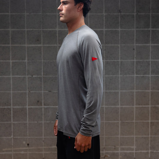 메리노 울 롱 슬리브 셔츠 Merino Wool Long Sleeve Shirt - Cement