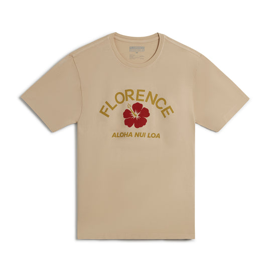히비스커스 티셔츠 Hibiscus T-Shirt - Tan