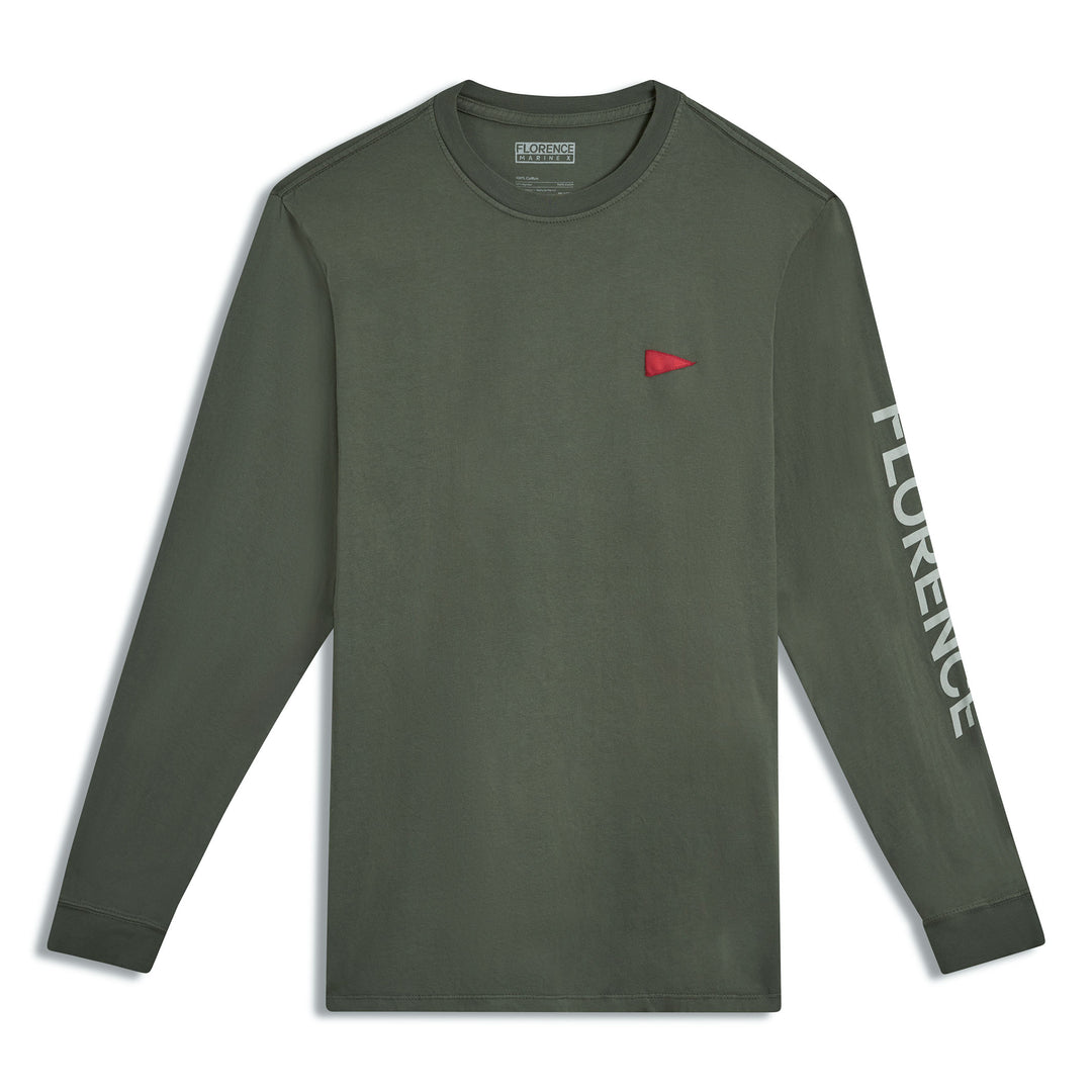 버지 롱 슬리브 티셔츠 Burgee Long Sleeve T-Shirt - Moss Grey